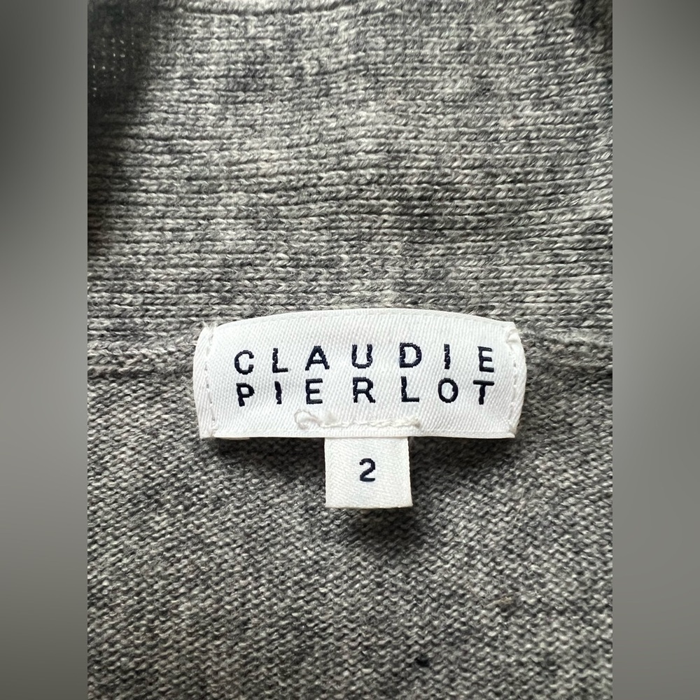 Claudie Pierlot Mania Women Sweater Pullover Wool Cashmere Gray M Quiet Luxury - Picture 7 of 8